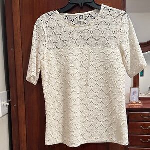 Anne Klein Cream Lace Blouse